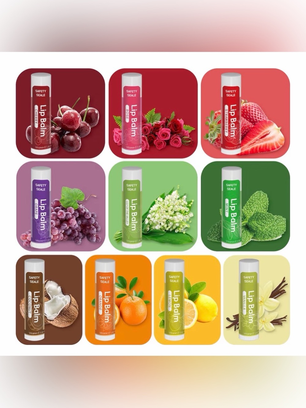 Lip Balm 20 pack- With 10 Flavors